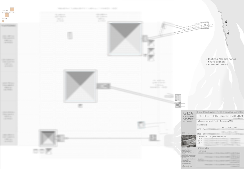 Giza Reveals its Evolved Geometry - the original Giza Planimetry Book - Ancient Egypt - Egyptology - Archaeology - Ivano Bettati - Giza Plateau Pyramid - Red Pyramid - Bent Pyramid - Djoser Pyramid - Mastataba - Khufu - Khafre - Menkaure - Shepseskaf - Djedefra - Khentkawes - Giza Planimetry